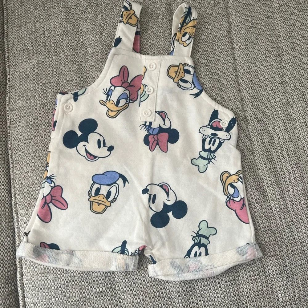 Disney Baby Mickey & Friends Shortall Overall Romper Outfit Set 3-6M